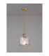 Leyden Switched Ceiling Pendant 1.5m E27 Antique Brass Golden Brown Braided Cable Brown Square Glass-8