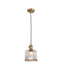Leyden Switched Ceiling Pendant 1.5m E27 Antique Brass Black Twisted Cable Brown Square Glass-1