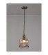Leyden Switched Ceiling Pendant 1.5m E27 Antique Brass Black Twisted Cable Brown Square Glass-3