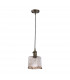 Leyden Switched Ceiling Pendant 1.5m E27 Antique Brass Black Twisted Cable Brown Square Glass-4