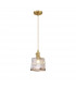 Leyden Switched Ceiling Pendant 1.5m E27 Brass Pale Gold Twisted Cable Brown Square Glass-1