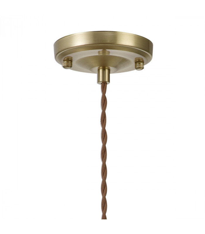 Leyden Switched Ceiling Pendant 1.5m E27 Brass Pale Gold Twisted Cable Brown Square Glass-5