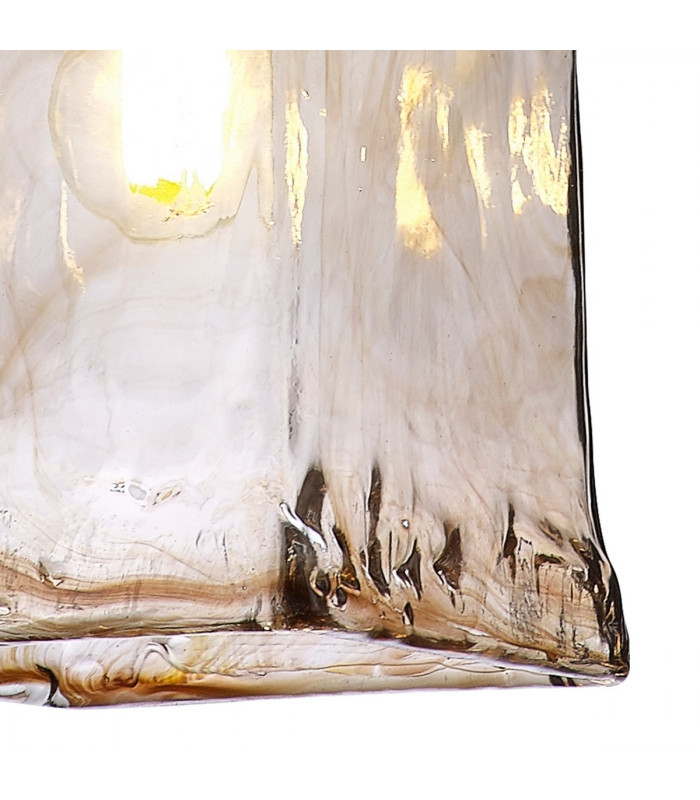 Leyden Switched Ceiling Pendant 1.5m E27 Brass Pale Gold Twisted Cable Brown Square Glass-7
