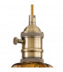Leyden Switched Ceiling Pendant 1.5m E27 Antique Brass Golden Brown Braided Cable Brown Flower Glass-6