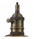 Leyden Switched Ceiling Pendant 1.5m E27 Antique Brass Black Twisted Cable Brown Flower Glass-6