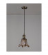 Leyden Switched Ceiling Pendant 1.5m E27 Antique Brass Black Twisted Cable Brown Flower Glass-8