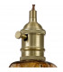 Leyden Switched Ceiling Pendant 1.5m E27 Brass Pale Gold Twisted Cable Brown Flower Glass-6