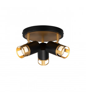 Phelps 3 Light Round SpotFitting GU10 Black Painted Gold-1