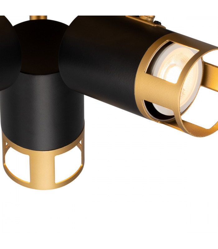 Phelps 3 Light Round SpotFitting GU10 Black Painted Gold-6