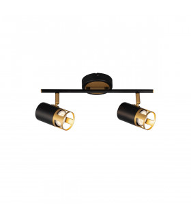 Phelps 2 Light Linear Bar SpotFitting GU10 Black Painted Gold-1