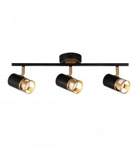 Phelps 3 Light Linear Bar SpotFitting GU10 Black Painted Gold-1