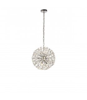 Salisbury Ceiling Pendant 40cm Sphere 9 Light G9 Polished Chrome Crystal-1