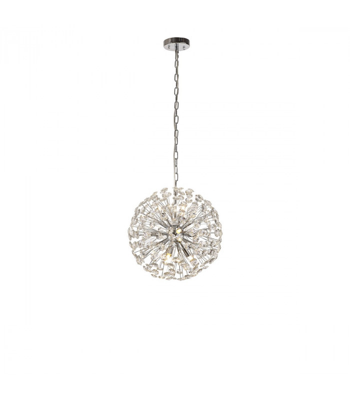 Salisbury Ceiling Pendant 40cm Sphere 9 Light G9 Polished Chrome Crystal-1