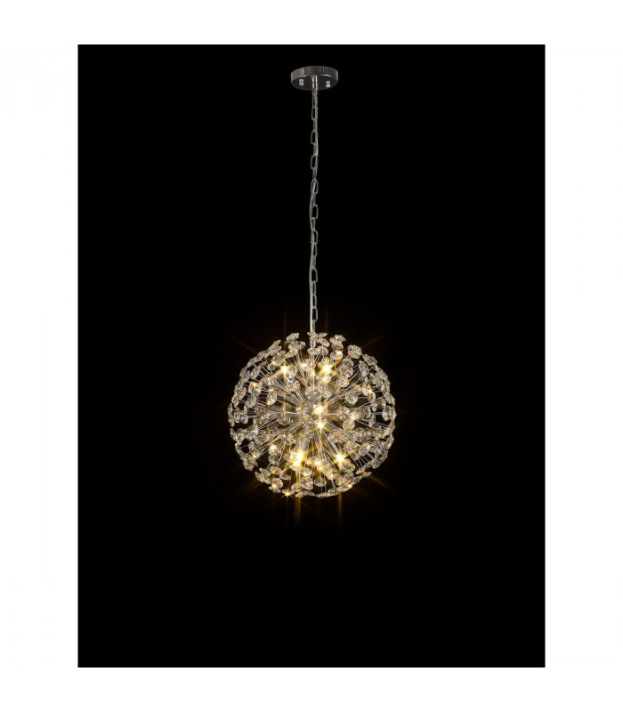 Salisbury Ceiling Pendant 40cm Sphere 9 Light G9 Polished Chrome Crystal-3