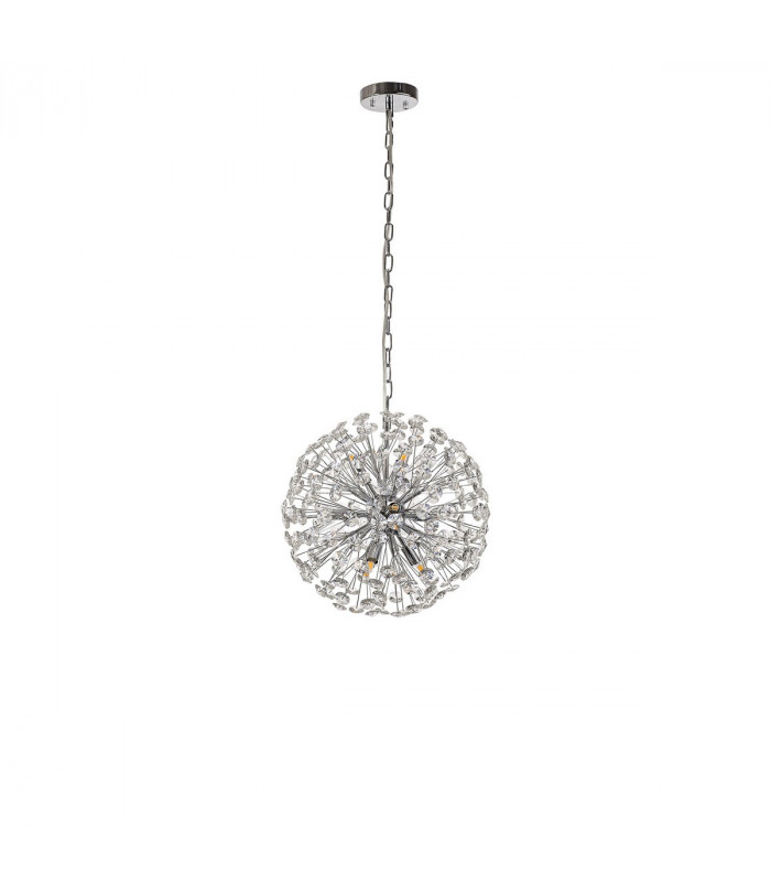 Salisbury Ceiling Pendant 40cm Sphere 9 Light G9 Polished Chrome Crystal-4