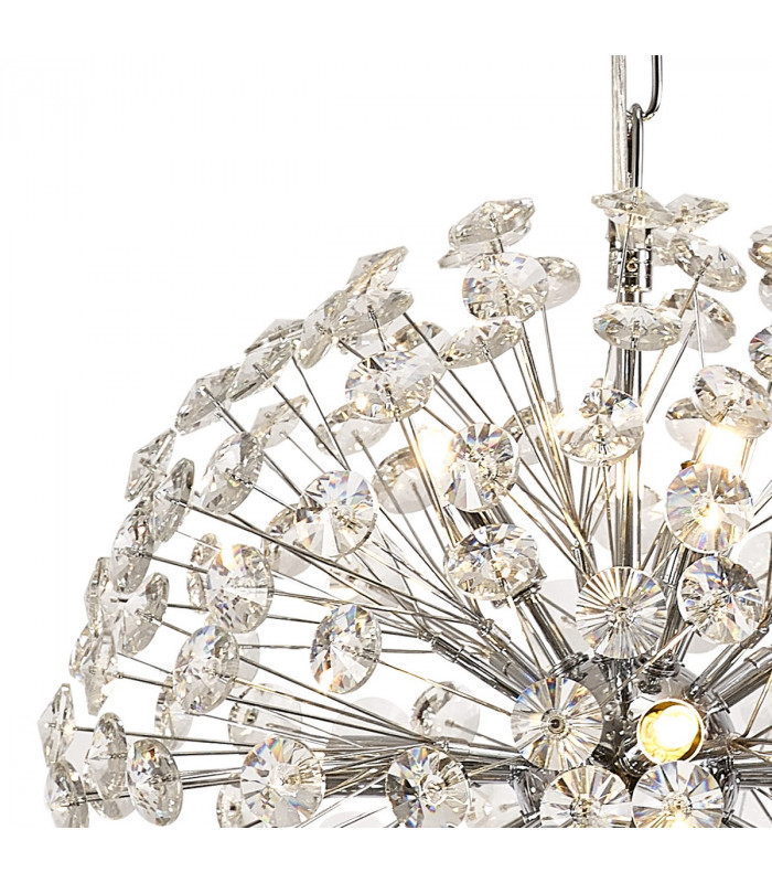 Salisbury Ceiling Pendant 40cm Sphere 9 Light G9 Polished Chrome Crystal-6
