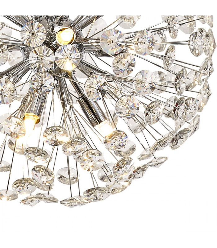 Salisbury Ceiling Pendant 40cm Sphere 9 Light G9 Polished Chrome Crystal-7