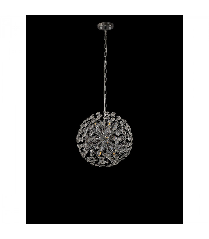 Salisbury Ceiling Pendant 40cm Sphere 9 Light G9 Polished Chrome Crystal-8