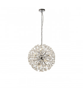 Salisbury Ceiling Pendant 50cm Sphere 12 Light G9 Polished Chrome Crystal-1