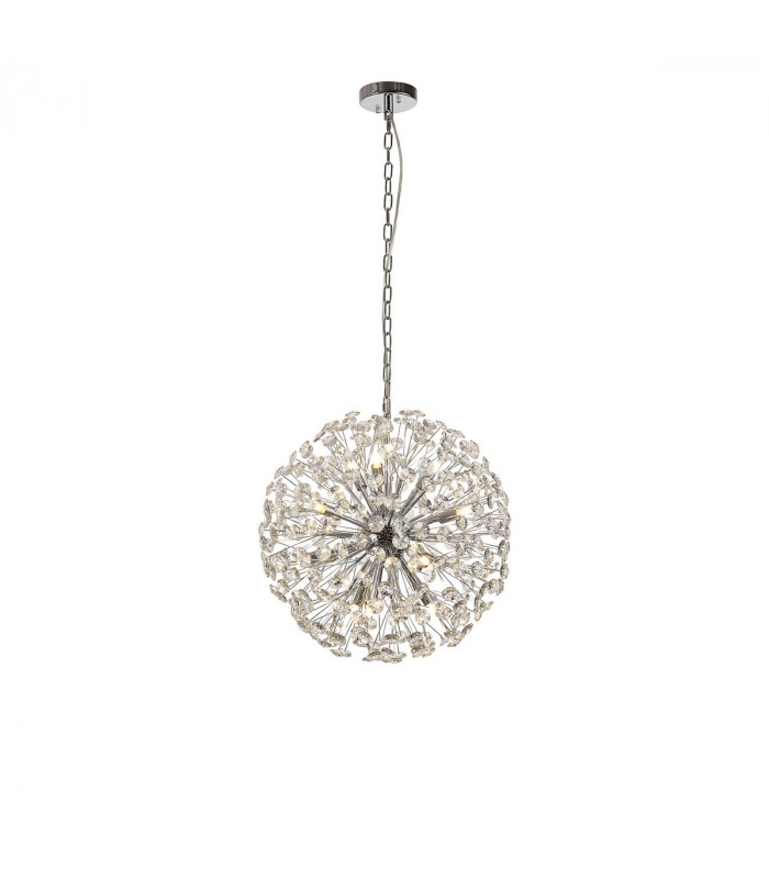 Salisbury Ceiling Pendant 50cm Sphere 12 Light G9 Polished Chrome Crystal-1
