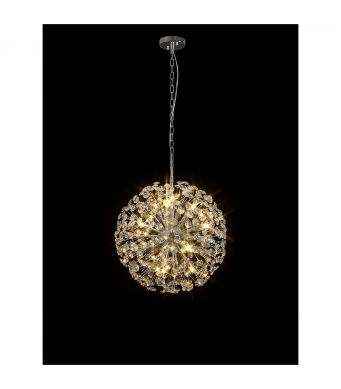 Salisbury Ceiling Pendant 50cm Sphere 12 Light G9 Polished Chrome Crystal-3