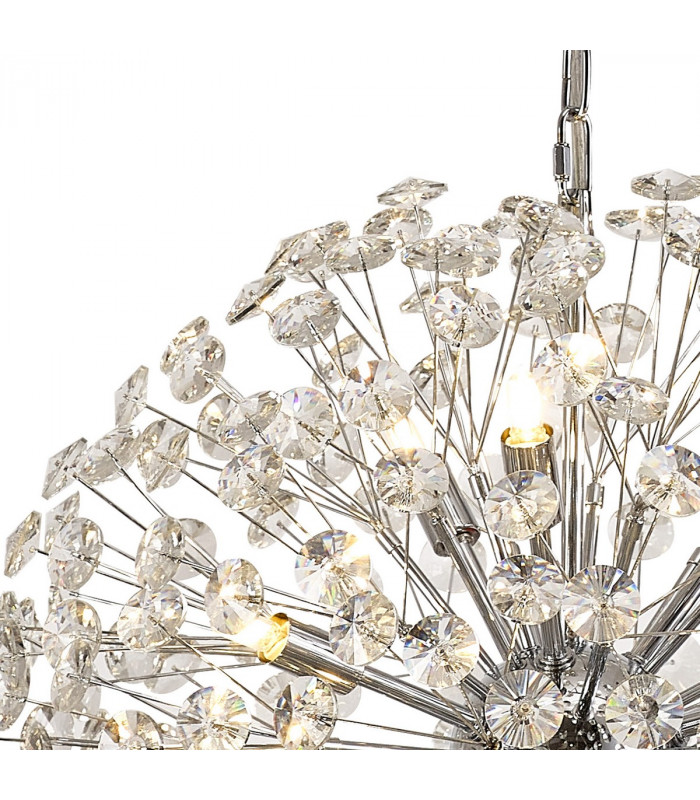 Salisbury Ceiling Pendant 50cm Sphere 12 Light G9 Polished Chrome Crystal-6