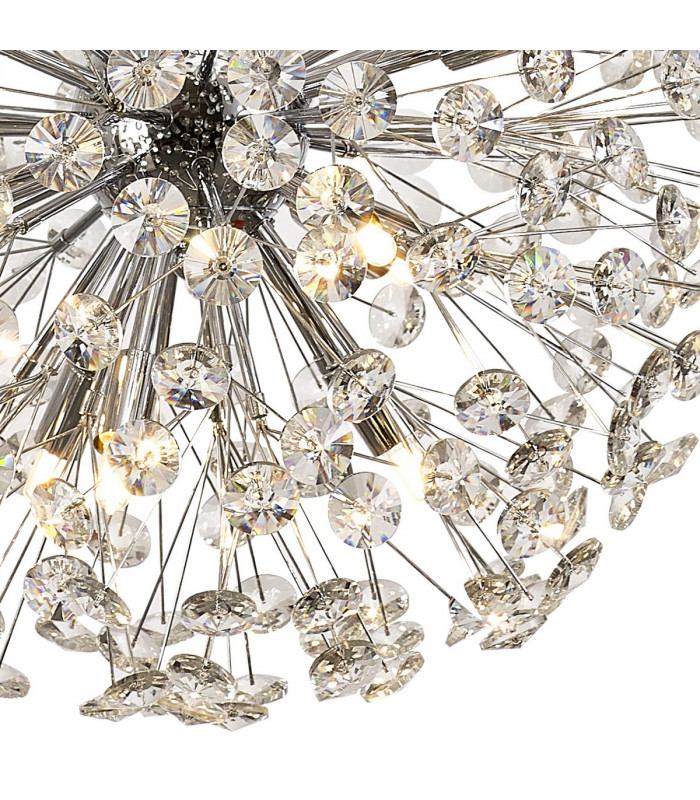 Salisbury Ceiling Pendant 50cm Sphere 12 Light G9 Polished Chrome Crystal-7