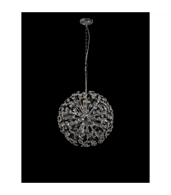 Salisbury Ceiling Pendant 50cm Sphere 12 Light G9 Polished Chrome Crystal-8