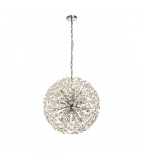 Salisbury Ceiling Pendant 60cm Sphere 16 Light G9 Polished Chrome Crystal-1