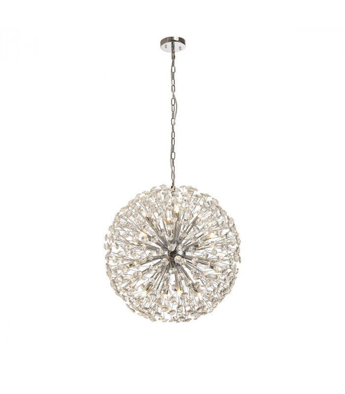 Salisbury Ceiling Pendant 60cm Sphere 16 Light G9 Polished Chrome Crystal-1