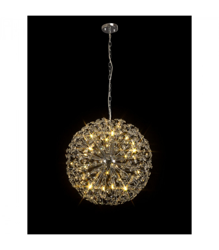 Salisbury Ceiling Pendant 60cm Sphere 16 Light G9 Polished Chrome Crystal-3