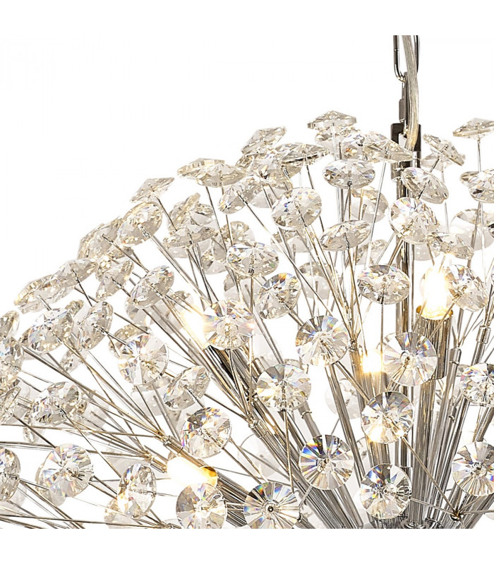 Salisbury Ceiling Pendant 60cm Sphere 16 Light G9 Polished Chrome Crystal-6