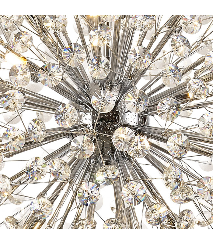 Salisbury Ceiling Pendant 60cm Sphere 16 Light G9 Polished Chrome Crystal-7