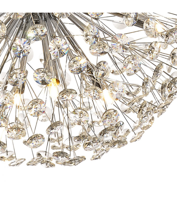 Salisbury Ceiling Pendant 60cm Sphere 16 Light G9 Polished Chrome Crystal-8
