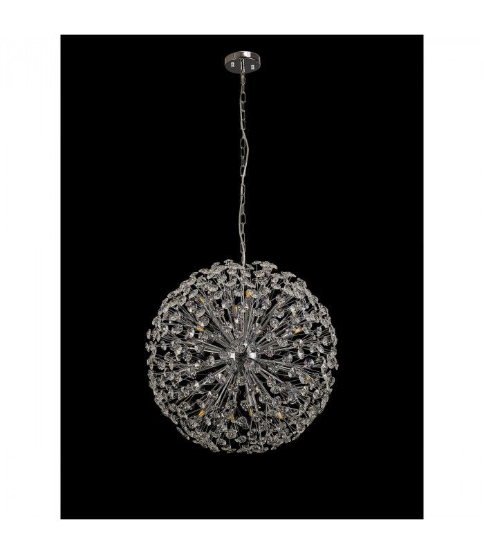 Salisbury Ceiling Pendant 60cm Sphere 16 Light G9 Polished Chrome Crystal-9
