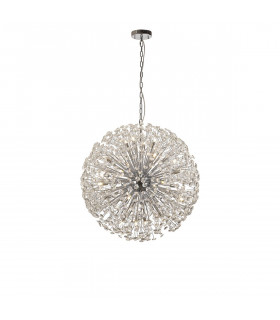 Salisbury Ceiling Pendant 80cm Sphere 24 Light G9 Polished Chrome Crystal-1