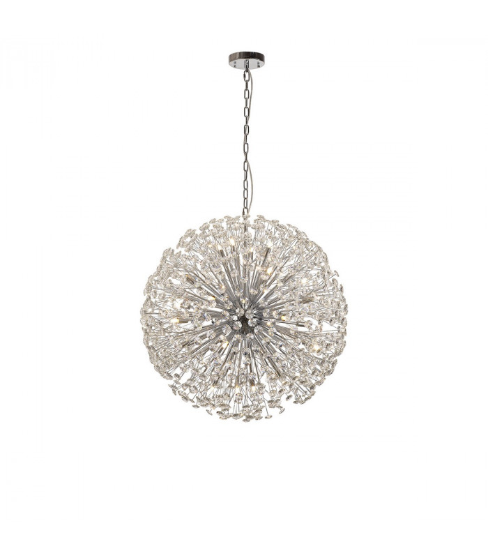 Salisbury Ceiling Pendant 80cm Sphere 24 Light G9 Polished Chrome Crystal-1