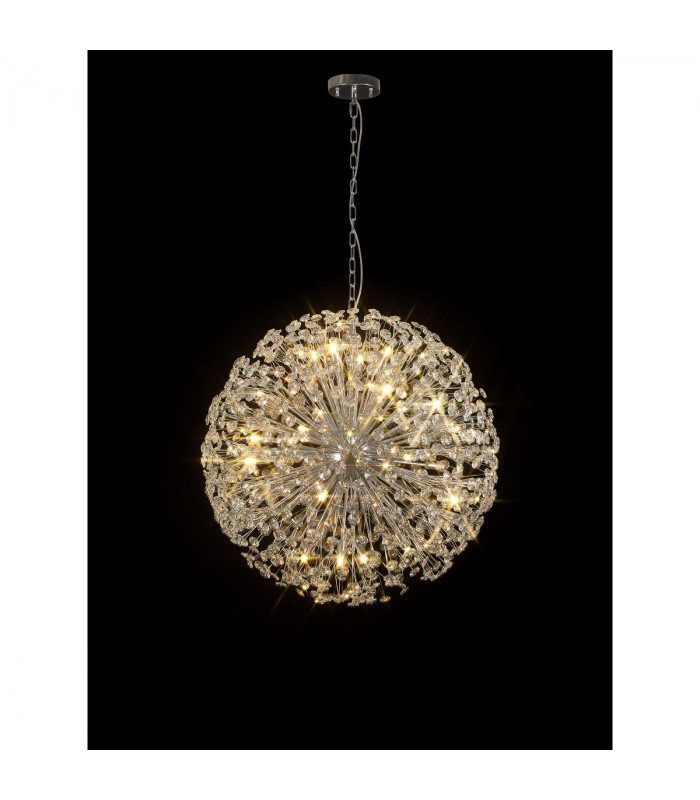 Salisbury Ceiling Pendant 80cm Sphere 24 Light G9 Polished Chrome Crystal-3