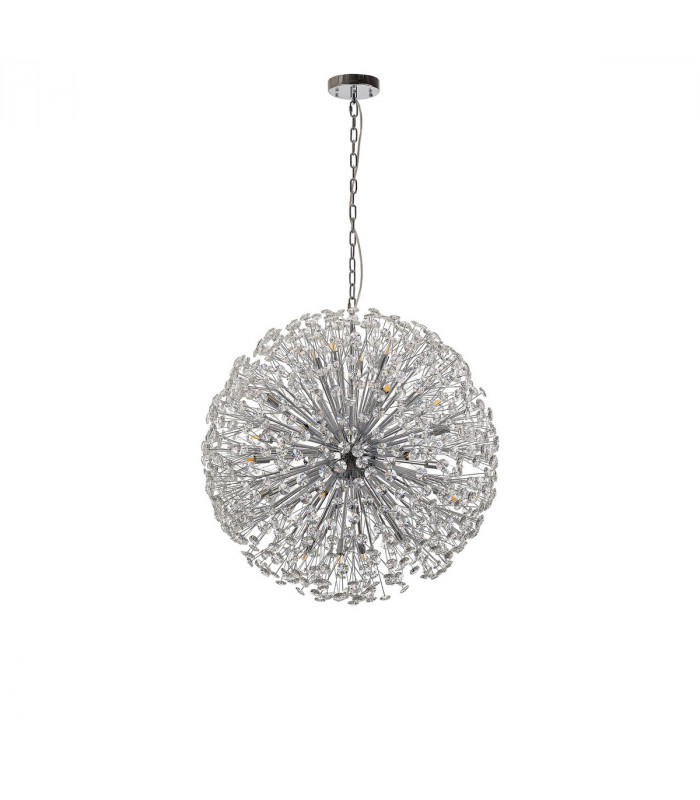 Salisbury Ceiling Pendant 80cm Sphere 24 Light G9 Polished Chrome Crystal-4
