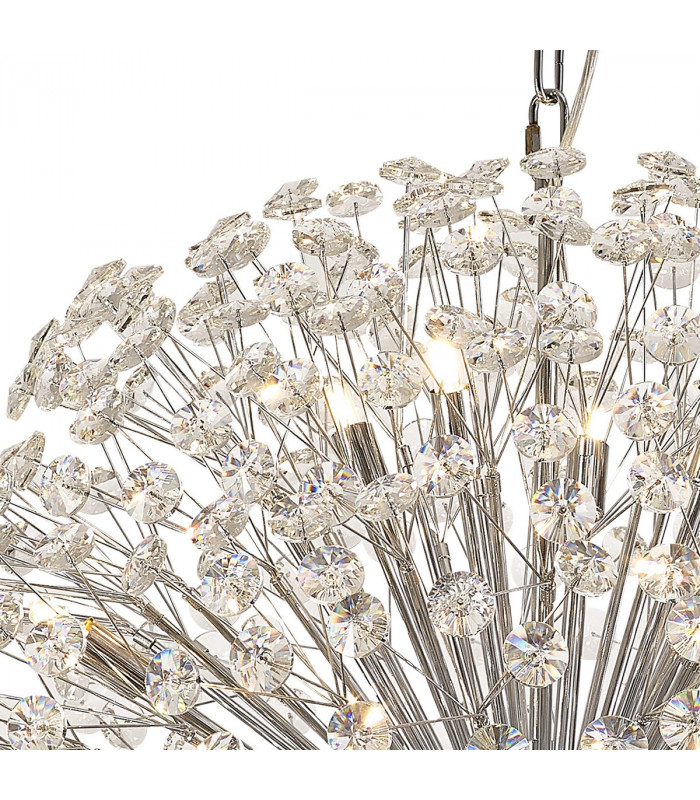 Salisbury Ceiling Pendant 80cm Sphere 24 Light G9 Polished Chrome Crystal-6