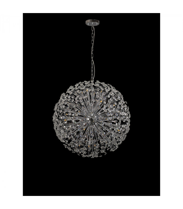 Salisbury Ceiling Pendant 80cm Sphere 24 Light G9 Polished Chrome Crystal-9