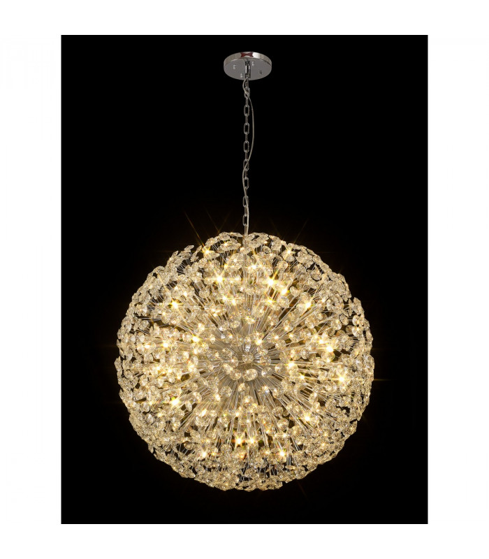 Salisbury Ceiling Pendant 1m Sphere 48 Light G9 Polished Chrome Crystal-3
