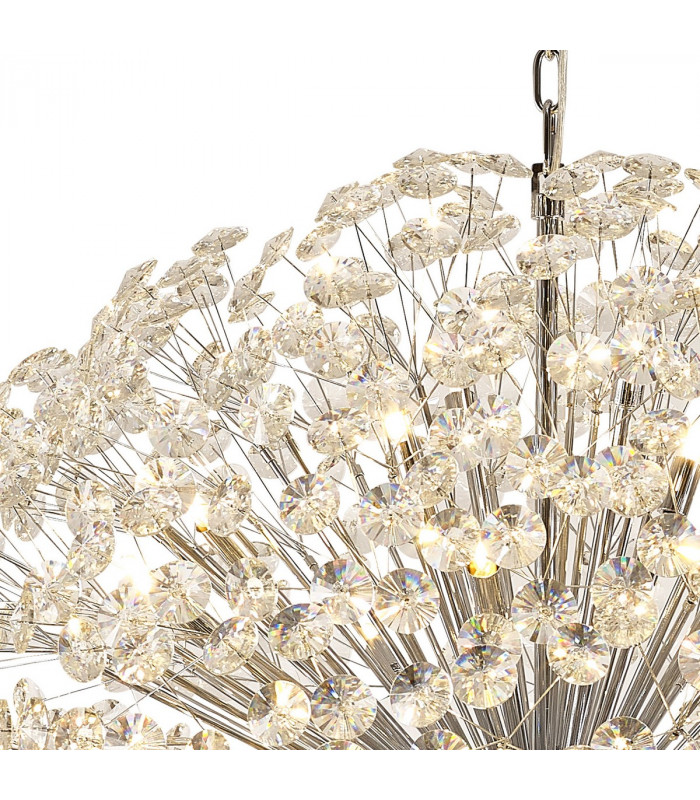 Salisbury Ceiling Pendant 1m Sphere 48 Light G9 Polished Chrome Crystal-6