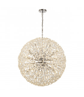 Salisbury Ceiling Pendant 1.2m Sphere 64 Light G9 Polished Chrome Crystal-1