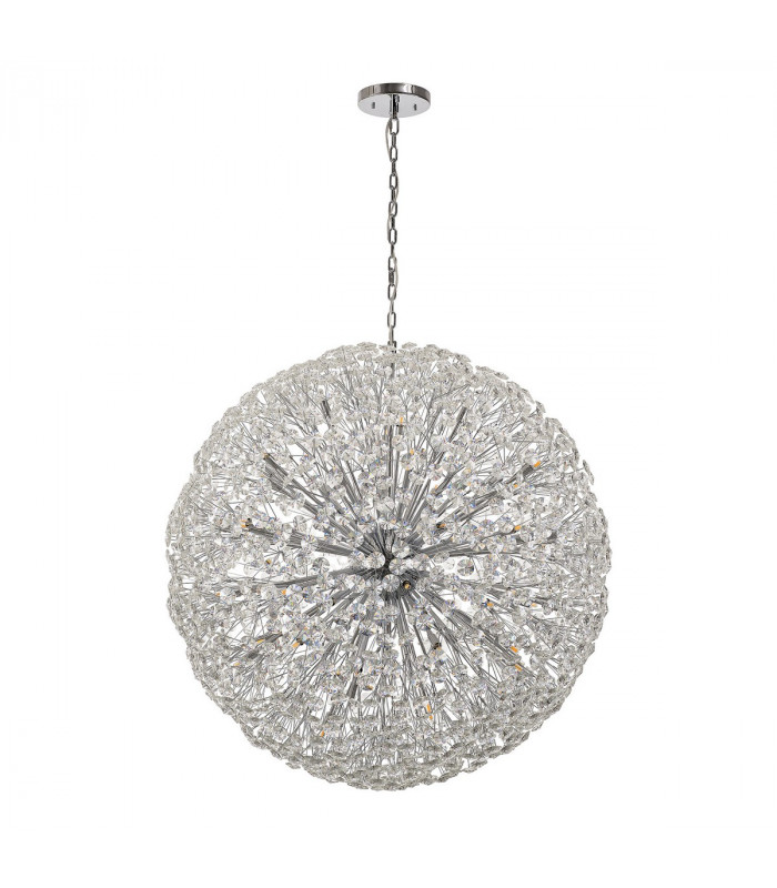 Salisbury Ceiling Pendant 1.2m Sphere 64 Light G9 Polished Chrome Crystal-4