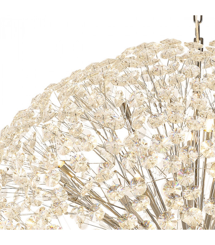 Salisbury Ceiling Pendant 1.2m Sphere 64 Light G9 Polished Chrome Crystal-6