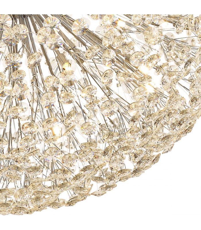 Salisbury Ceiling Pendant 1.2m Sphere 64 Light G9 Polished Chrome Crystal-8