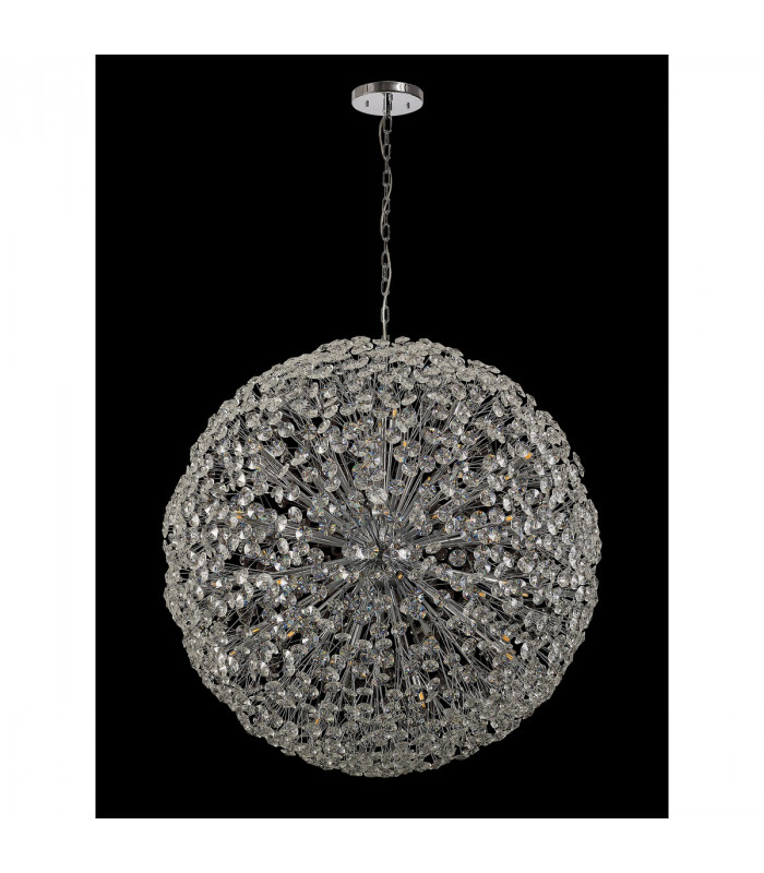 Salisbury Ceiling Pendant 1.2m Sphere 64 Light G9 Polished Chrome Crystal-10