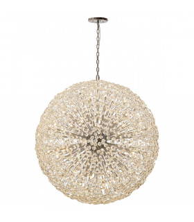 Salisbury Ceiling Pendant 1.5m Sphere 84 Light G9 Polished Chrome Crystal-1