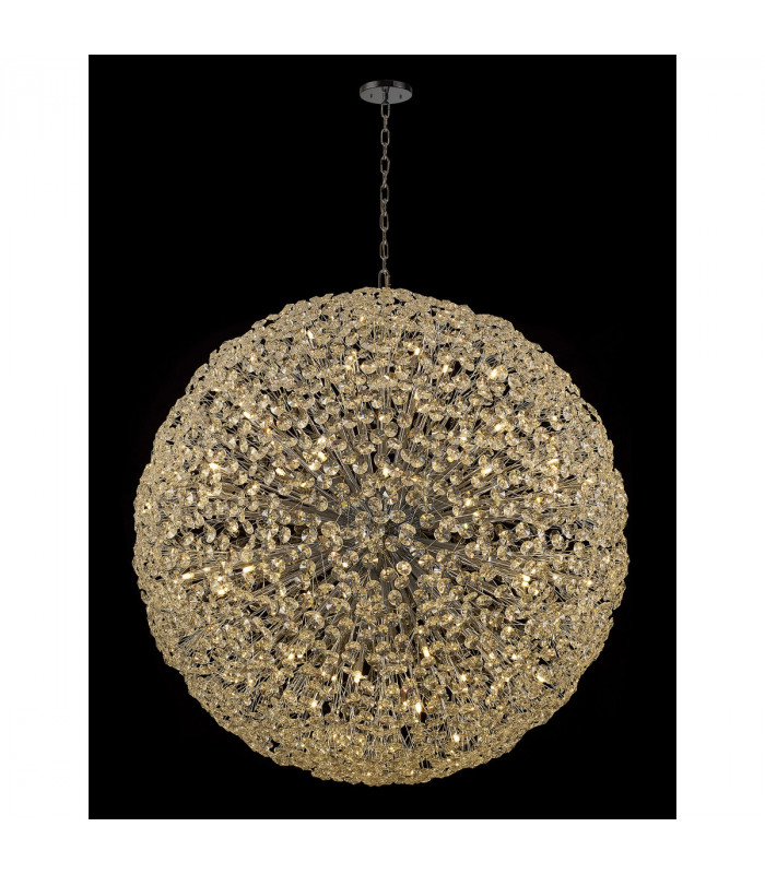 Salisbury Ceiling Pendant 1.5m Sphere 84 Light G9 Polished Chrome Crystal-3